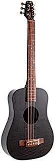 KLOS Black Carbon Fiber Travel Acoustic Electric Guitar Kit with Gig Bag, Strap, Capo, and more