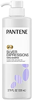 Pantene Silver Expressions, Purple Shampoo and Hair Toner, Pro-V for Grey and Color Treated Hair, Lotus Flowers, 17.9 Fl Oz