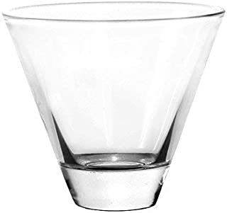 Stemless cocktail glasses 6-piece set - 8 ounce short martini glass set - elegant versatile glass tumblers - bowls for appetizers desserts - great multipurpose present - party cups serving dish