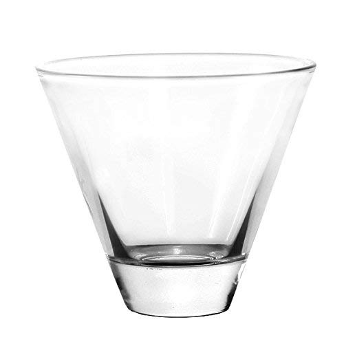 Stemless cocktail glasses 6-piece set - 8 ounce short martini glass set - elegant versatile glass tumblers - bowls for appetizers desserts - great multipurpose present - party cups serving dish