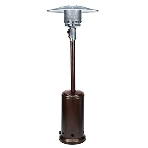 Alpine Industries Commercial Stainless Steel Patio Heater - Liquid Propane Heater for Garage - Outdoor Heater with 45000 BTU, Brown