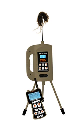 MOJO Outdoors Triple Threat E-Caller Predator Coyote Call Decoy 3-Part Complete Calling System for Successful Predator Hunting, Includes Remote, Critter Decoy and Comes Loaded with 80 Proven Sounds