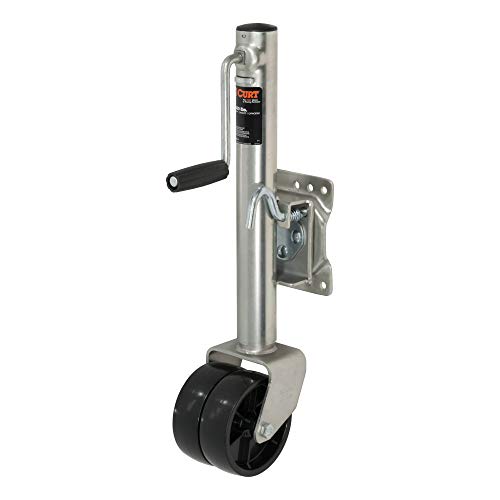 CURT 28156 Marine Boat Trailer Jack with 6-Inch Wheels, 1,500 lbs. 10-3/8 Inches Vertical Travel