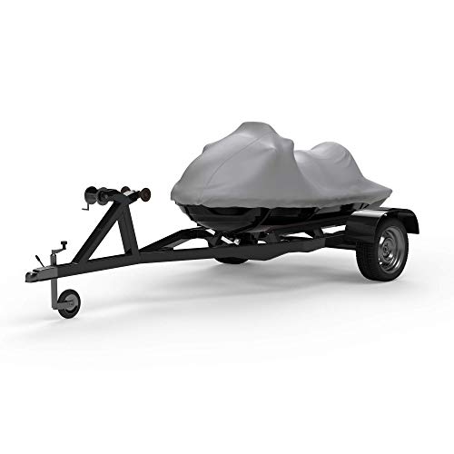 Weatherproof Jet Ski Covers for Yamaha Wave Runner SUV 1200 1999-2004 - Gray - Highest Fabric Quality - All Weather - Trailerable - Protect from Rain, Sun, More! Includes Trailer Straps & Storage Bag