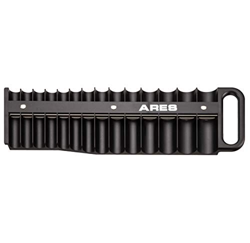 ARES 70219-28-Piece 3/8-Inch Drive Magnetic Socket Holder - Securely Holds 14 Standard and 14 Deep Sockets in Place - Organize Sockets up to 1 Inch or 24mm