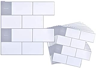 GSM Brands Peel and Stick Kitchen Backsplash Subway Tiles - 10 Adhesive Sheets (12
