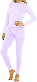 ViCherub Womens Thermal Underwear Set Long Johns Base Layer with Fleece Lined Ultra Soft Top & Bottom Thermals for Women Lavender Small