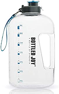 BOTTLED JOY 2.2L Water Bottle, BPA Free 75oz Large Water Bottle Hydration with Motivational Time Marker Reminder Leak-Proof Drinking Big Water Jug for Camping Sports Workouts and Outdoor Activity