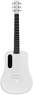 LAVA ME 2 Carbon Fiber Guitar with Effects 36 Inch Acoustic Electric Travel Guitar with Bag Picks and Charging Cable (Freeboost-White)