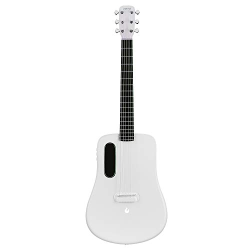 LAVA ME 2 Carbon Fiber Guitar with Effects 36 Inch Acoustic Electric Travel Guitar with Bag Picks and Charging Cable (Freeboost-White)