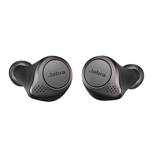 Jabra Elite 75t Earbuds  True Wireless Earbuds with Charging Case, Titanium Black  Active Noise Cancelling Bluetooth Earbuds with a Comfortable, Secure Fit, Long Battery Life, Great Sound