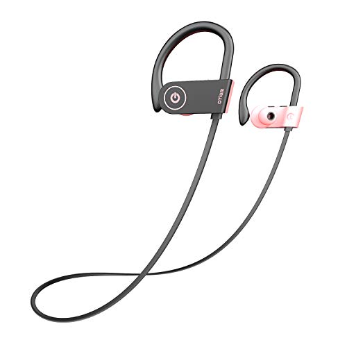 Pink Headphones, Otium Best Bluetooth Headphones Wireless Earbuds for Women Girls, Stereo Bass in-Ear IPX7 Waterproof Running Sports Earphones