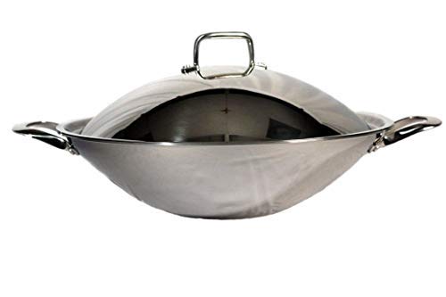 SL-PA400A: 16.5 Stainless Steel Wok with Lid (Induction Ready)