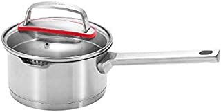 MGWYE Stainless Steel Milk PanProfessional Pan with Lid, Kitchen Cookware Induction Cooker Gas Universal Cooking Noodle Pan Size,16cm