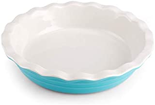 Farberware Baker's Advantage Ceramic Pie Dish, 10-Inch, Teal