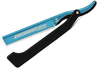 DOVO Shavette Blue with Black Handle