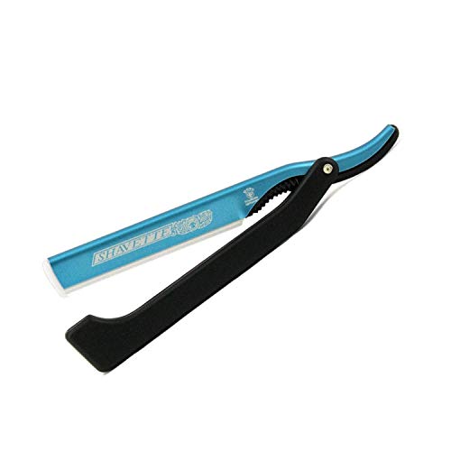 DOVO Shavette Blue with Black Handle