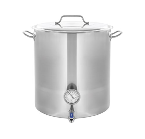 CONCORD Stainless Steel Home Brew Kettle Stock Pot (Weldless Fittings) (40 QT/ 10 Gal)