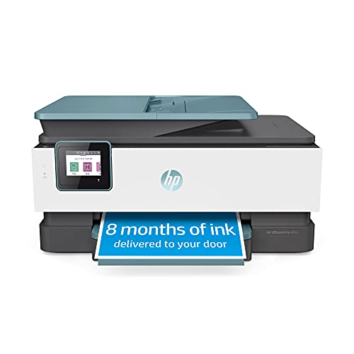 HP OfficeJet Pro 8035 All-in-One Wireless Printer - Includes 8 Months of Ink, HP Instant Ink, Works with Alexa - Oasis (3UC66A)