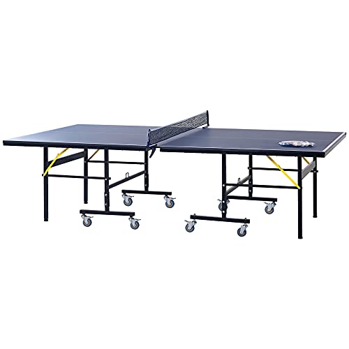 Advantage Competition-Ready Indoor & Outdoor Table Tennis Table with Lockable Casters Movable and Foldable Table Tennis Table with Tournament Grade 72