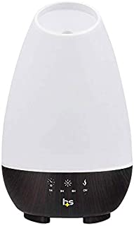 HealthSmart Essential Oil Cool Humidifier and Aromatherapy Diffuser with 500 ml Tank Ideal for Large Rooms, Adjustable Timer, Mist Mode and 7 LED Light Colors, White