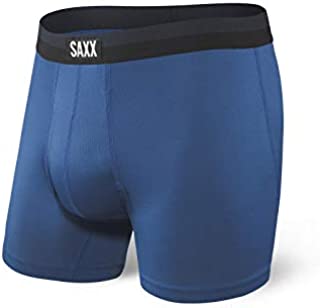 SAXX Underwear Men's Boxer Briefs  SPORT MESH Mens Underwear  Boxer Briefs with Built-In BallPark Pouch Support  Workout Underwear for Men, City Blue, Large