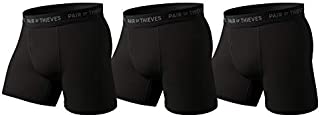 Pair of Thieves Super Soft Mens Boxer Briefs 3 Pack, Black, Large