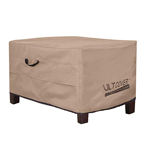 ULTCOVER Waterproof Patio Ottoman Cover Square Outdoor Side Table Furniture Covers Size 40L x 30W x 20H inch