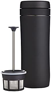 ESPRO P1 Double Walled Stainless Steel Vacuum Insulated Travel Coffee French Press, 12 Ounce, Matte Meteorite Black