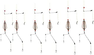 lahomia 6X Copper Spring Fishing Feeder with 3 Hook & Line Carp Crucian Bream Bait