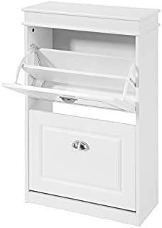 Haotian FSR78-W, 2 Drawers Shoe Cabinet Shoe Rack Shoe Storage Cupboard Organizer Unit