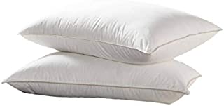 Luxurious Luxurious Two (2) King Goose Down Pillows - 1200 Thread Count 100% Egyptian Cotton, Medium Firm, King Size, Set of 2 Pillows