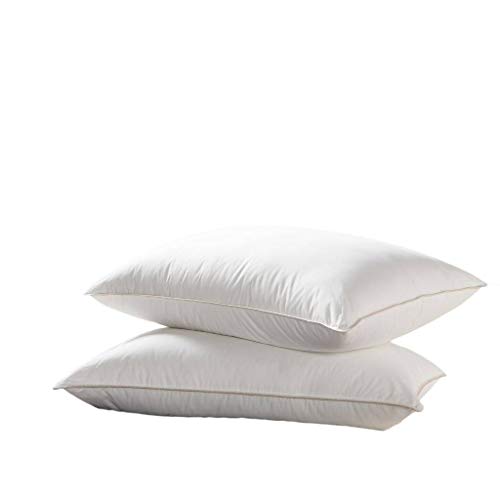 Luxurious Luxurious Two (2) King Goose Down Pillows - 1200 Thread Count 100% Egyptian Cotton, Medium Firm, King Size, Set of 2 Pillows