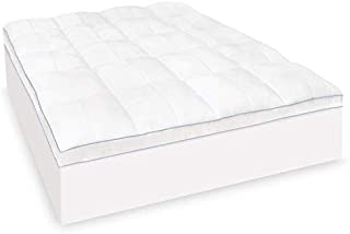 Charisma Luxury Plush 3.5-Inch Memory Foam Cluster and Gel Fiber Mattress Topper-Queen, White