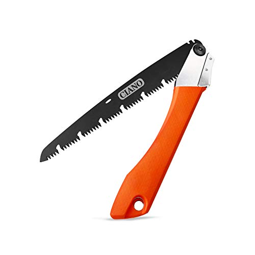 CIANO 10'' Folding Saw,Pruning Saws with Unique Chip-Removing Groove Design,Heavy-duty Camping Saws with Safety Lock,Universal Hand Saw for Pruning,Sawing,Grafting,Trimming Branches,Hiking&Hunting