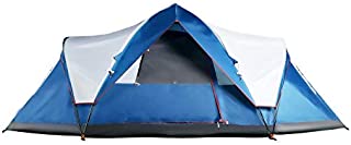 Mobihome 6 Person Tent Family Camping Quick Setup, Instant Extended Pop Up Dome Tents Outdoor, with Water-Resistant Rainfly and Mesh Roofs & Door & Windows - 13.5' x 7', Blue