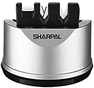 SHARPAL 191H Pocket Kitchen Chef Knife Scissors Sharpener for Straight & Serrated Knives, 3-Stage Knife Sharpening Tool Helps Repair and Restore Blades