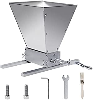 Manual Adjustable Barley Grinder, 2 Roller Malt Crusher Barley Crusher Grain Mill with Cleaning Brush, Use for Beer Brewing Grain Mill Homebrew Parts