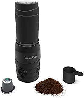 Fortune Candy Portable Espresso Maker, Compatible with Nespresso Pods & Ground Coffee, Prefect Size Manual Coffee Maker for Travel Camping Kitchen Office