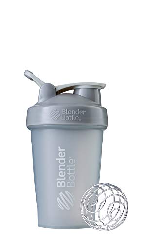 BlenderBottle Classic Shaker Bottle Perfect for Protein Shakes and Pre Workout, 20-Ounce, Pebble Grey