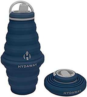 HYDAWAY Collapsible Water Bottle, 25oz Spout Lid | Ultra-Packable, Travel-Friendly, Food-Grade Silicone (Seaside)