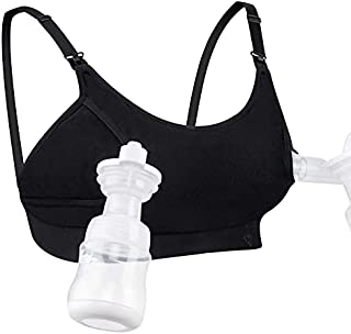 Hands Free Pumping Bra, Momcozy Adjustable Breast-Pumps Holding and Nursing Bra, Suitable for Breastfeeding-Pumps by Lansinoh, Philips Avent, Spectra, Evenflo and More(Black, Medium)