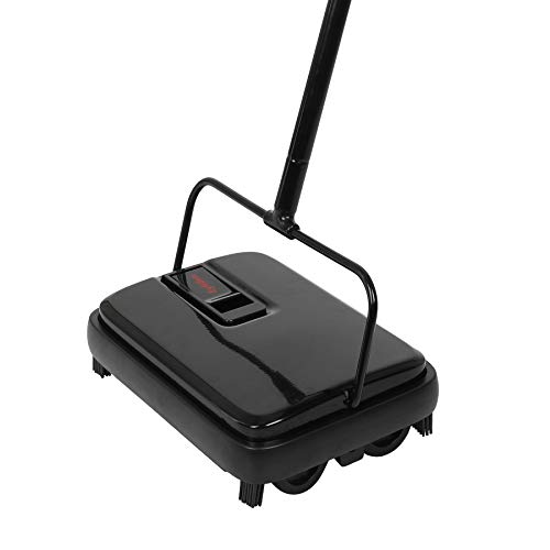 Eyliden Carpet Sweeper, Mini Size Lightweight Hand Push Carpet Sweepers - No Noise, Non-Electric - Easy Manual Sweeping, Automatic Compact Broom Only for Carpet Cleaning (Black)