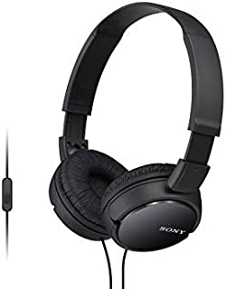 Sony ZX Series Wired On-Ear Headphones with Mic, Black MDR-ZX110AP