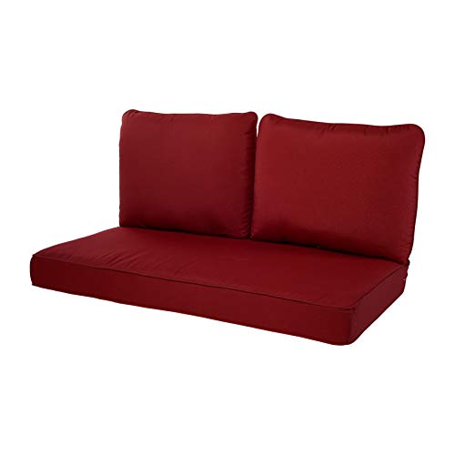 Quality Outdoor Living 29-RD02LV Loveseat Cushion, 46 x 26 3PC, Red