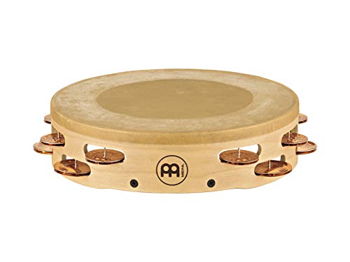 Meinl Percussion AE-MTAH2BO Artisan Edition Maple Tambourine with Calf Skin Head and Bronze Jingles, 2 Rows