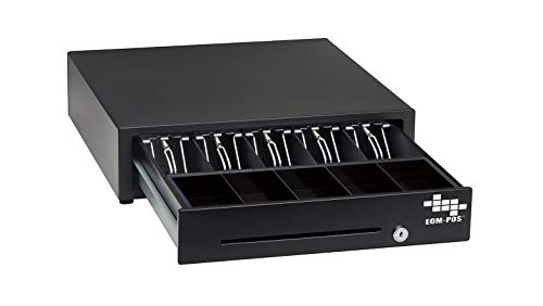 EOM-POS Cash Register Money Drawer. Compatible with Square [Receipt Printer Required]. Includes Built in Cable to Connect to Receipt Printer. (Printer Driven)