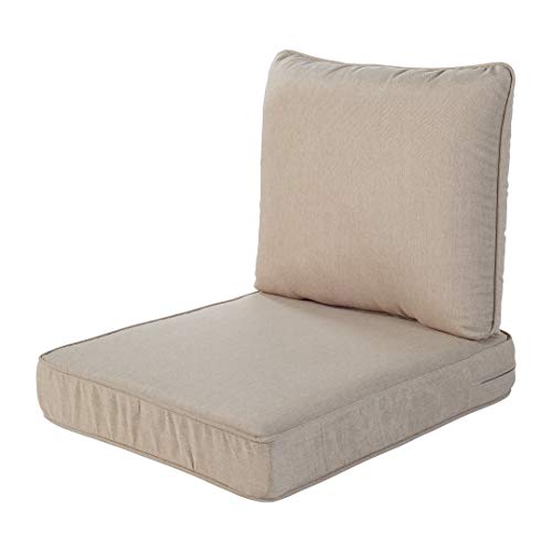 Quality Outdoor Living 29-BG02SB All-Weather Deep Seating Chair Cushion, 23 x 26, Beige