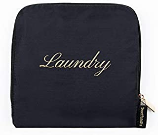 Travel Fanatics Washable Travel Laundry Bag for Delicates, Foldable, Compact with Zipper and Drawstring Laundry Bag - Black