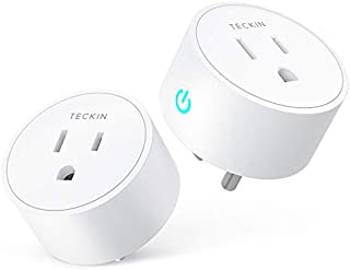 Smart Plug Works with Alexa, Google Assistant, SmartThings, TECKIN Mini WiFi Outlet with Timer Function, No Hub Required, Remote Control &Voice Control, White,FCC ETL Certified